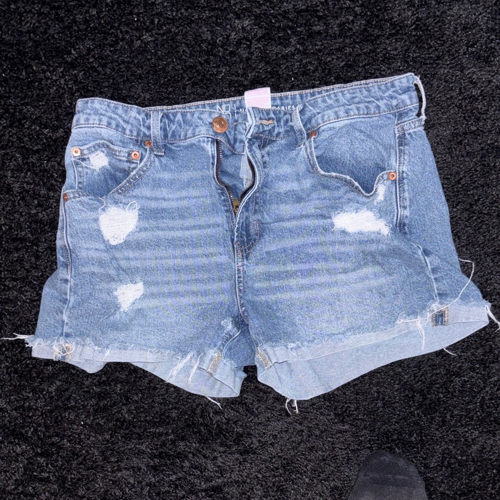 No Boundaries Light Blue Distressed Jean Shorts